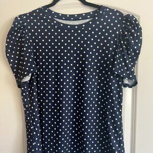Navy Polka Dot Top